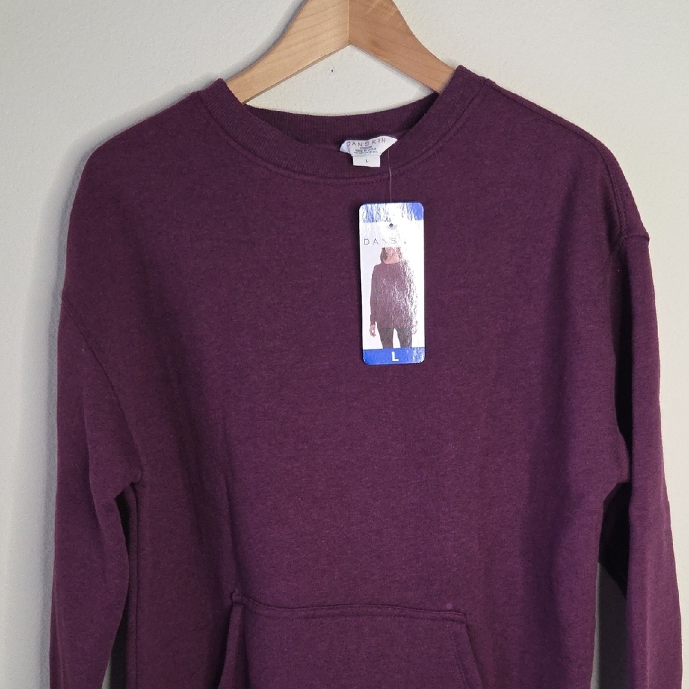 Danskin Crewneck Sweatshirt in Burgundy Sz L NWT Soft Cozy Comfy Casual Giftable - Picture 3 of 12